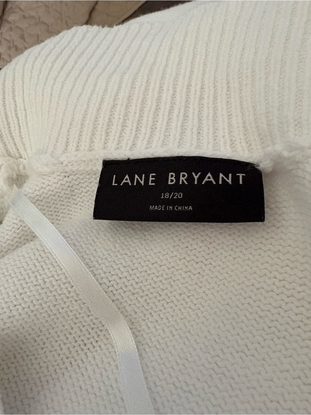 EUC Lane Bryant White Openwork Collar V-Neck Short Sleeve Sweater - Picture 9 of 10